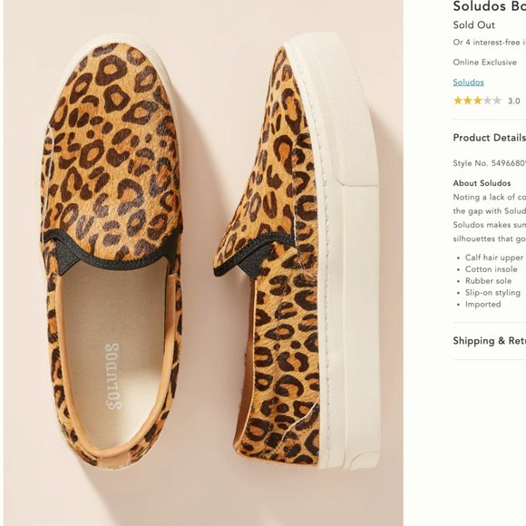 Soludos Leopard Bondi Platform Sneaker Flats 10 41 - Picture 2 of 10